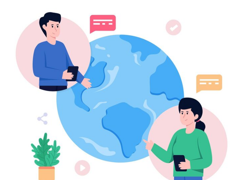 Online project communication illustration